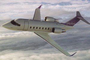 Challenger 600 airplane image flying in the sky